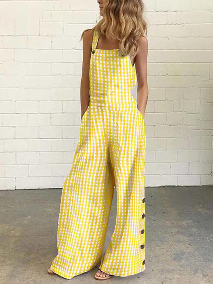 Polka Dot Print Backless Jumpsuit