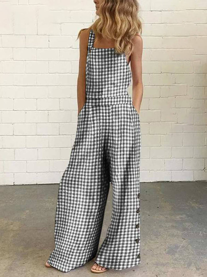 Rückenfreier Overall mit Polka Dot-Print