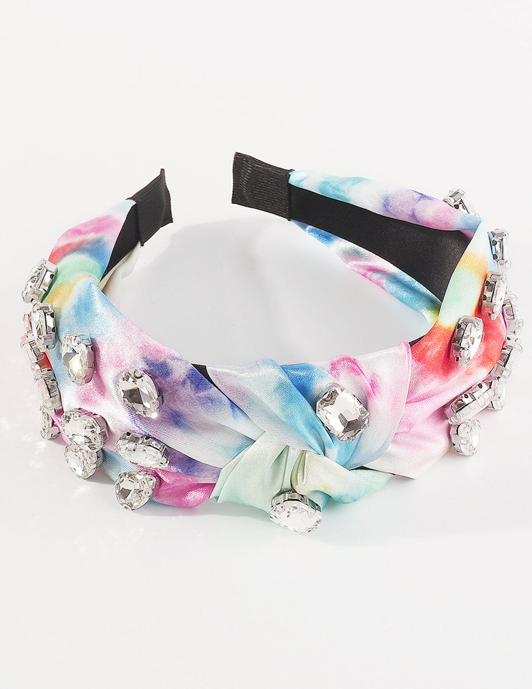 Tiara de strass tie-dye com nó