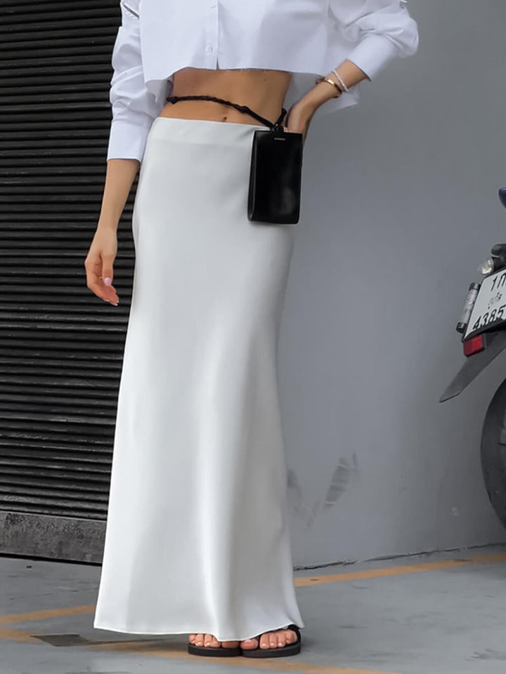 High Waist Slim Package Hip Slit Skirt