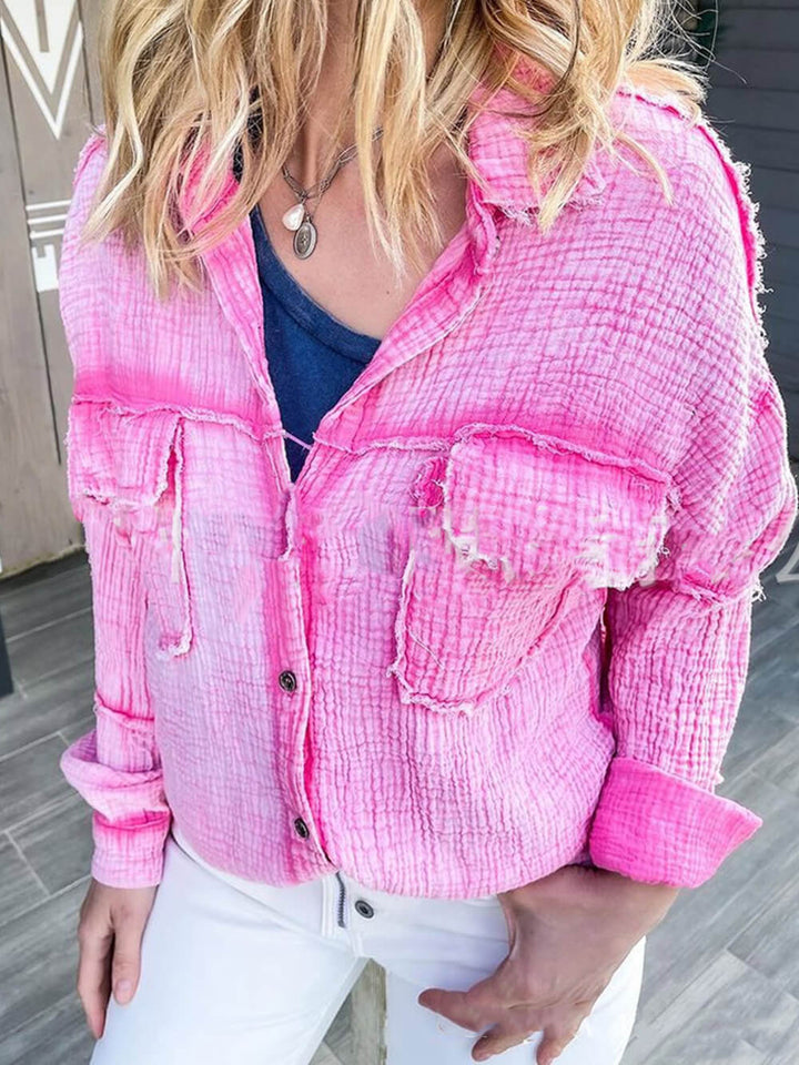 Chaqueta de pana rosa