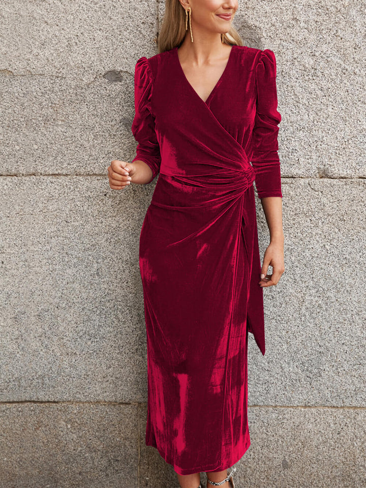 Robe midi en velours French Elegance