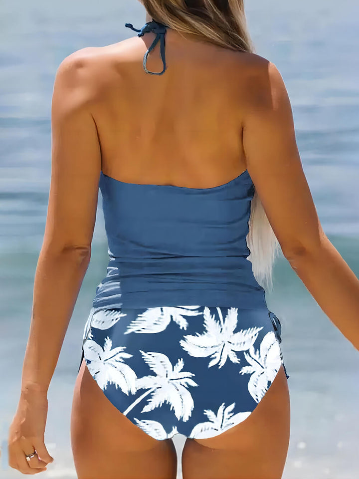 Ensemble tankini dos nu Live Simple en forme de cocotier