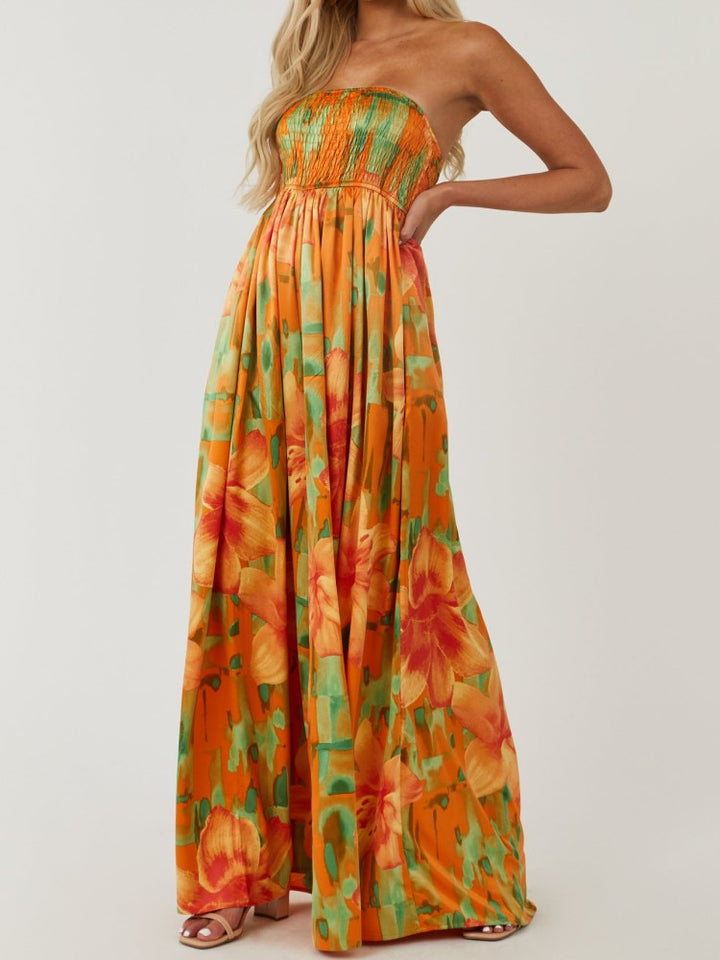 Ολόσωμη φόρμα Sunset Floral Smocked Tube