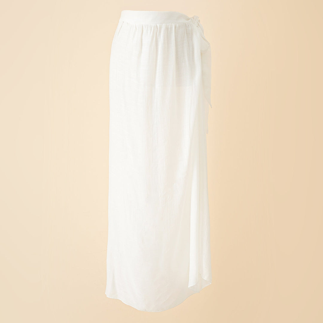Cabriolet omslag med delade sidor Maxi-kjolöverdrag i vitt