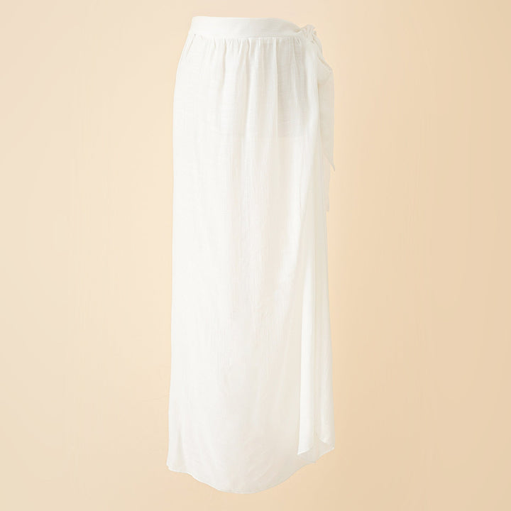 Cabriolet omslag med delade sidor Maxi-kjolöverdrag i vitt