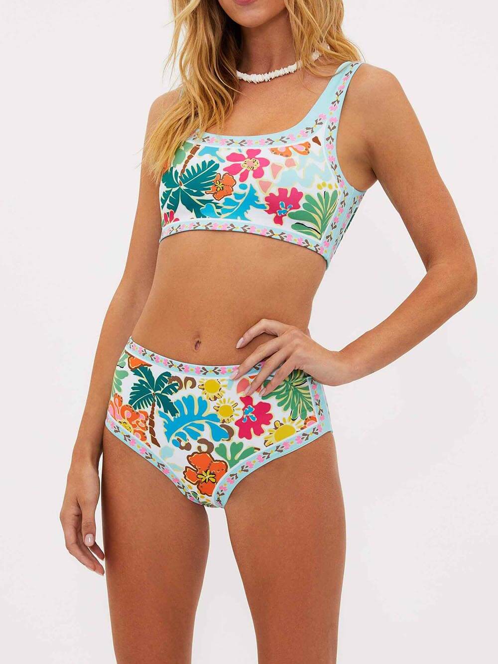 Bañador bikini elástico con estampado floral exclusivo