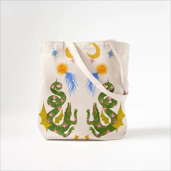 Elegante borsa in tela con stampa astratta