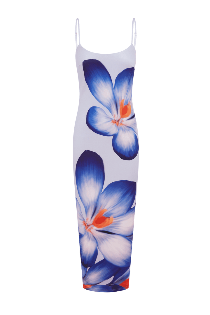DEIA Midi Elbise - Menekşe Çiçek