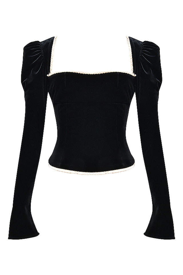 Corsetto di velluto nero