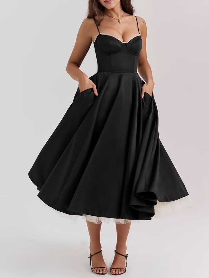 Μαύρο Μίντι Φόρεμα από Τούλι