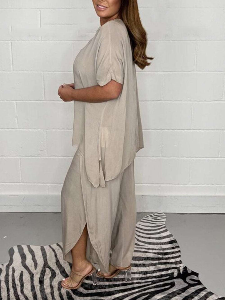 Casual Floaty Sleeved Trouser Set