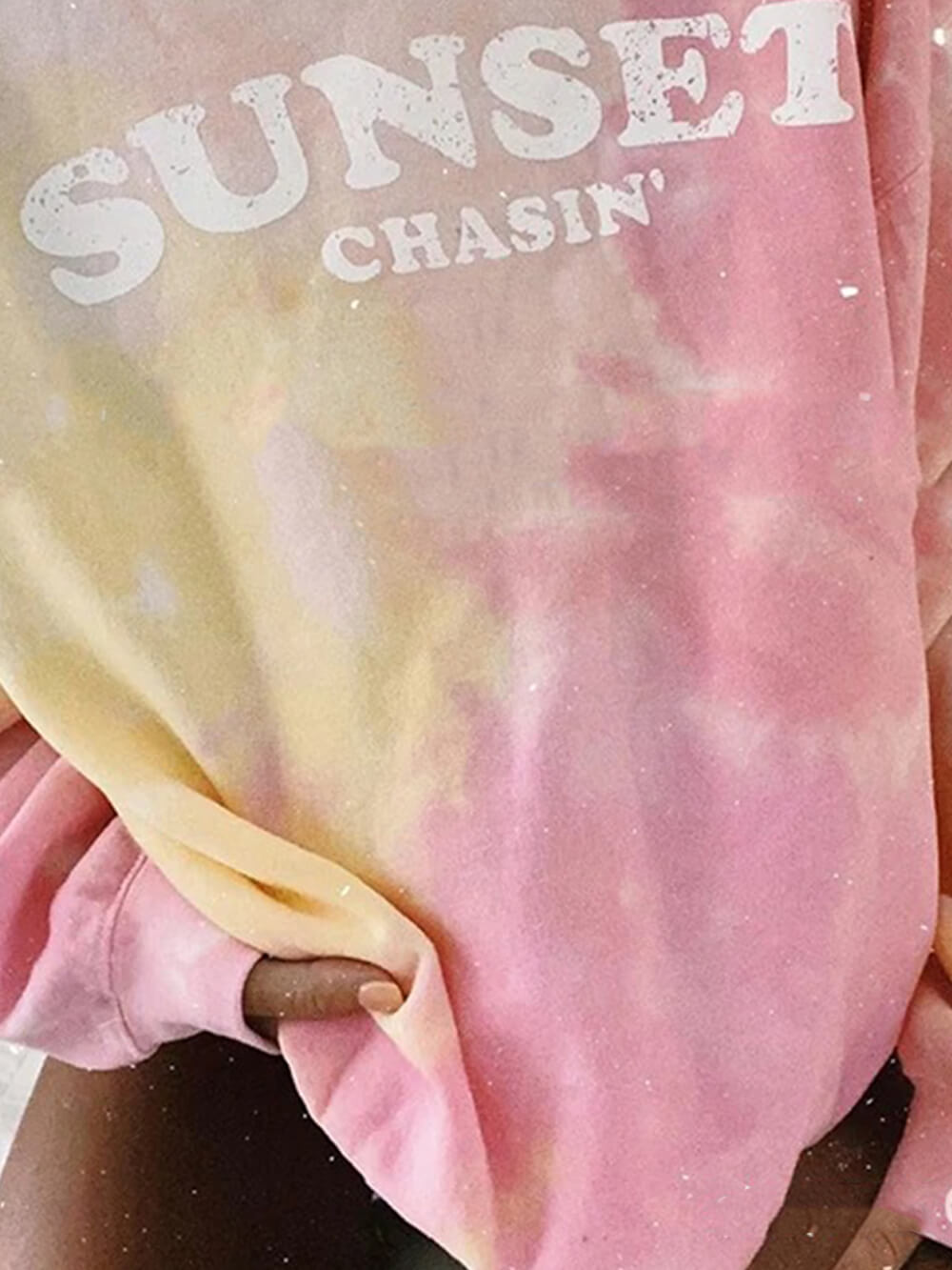 Trendy Tie Dye Pink Print Sweatshirt