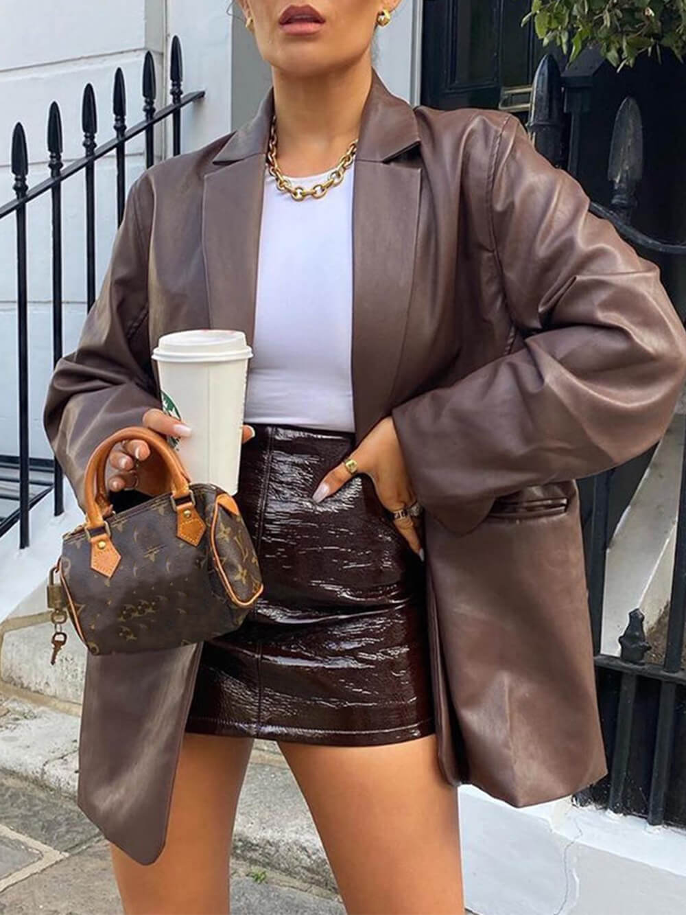 Chocolade oversized blazer