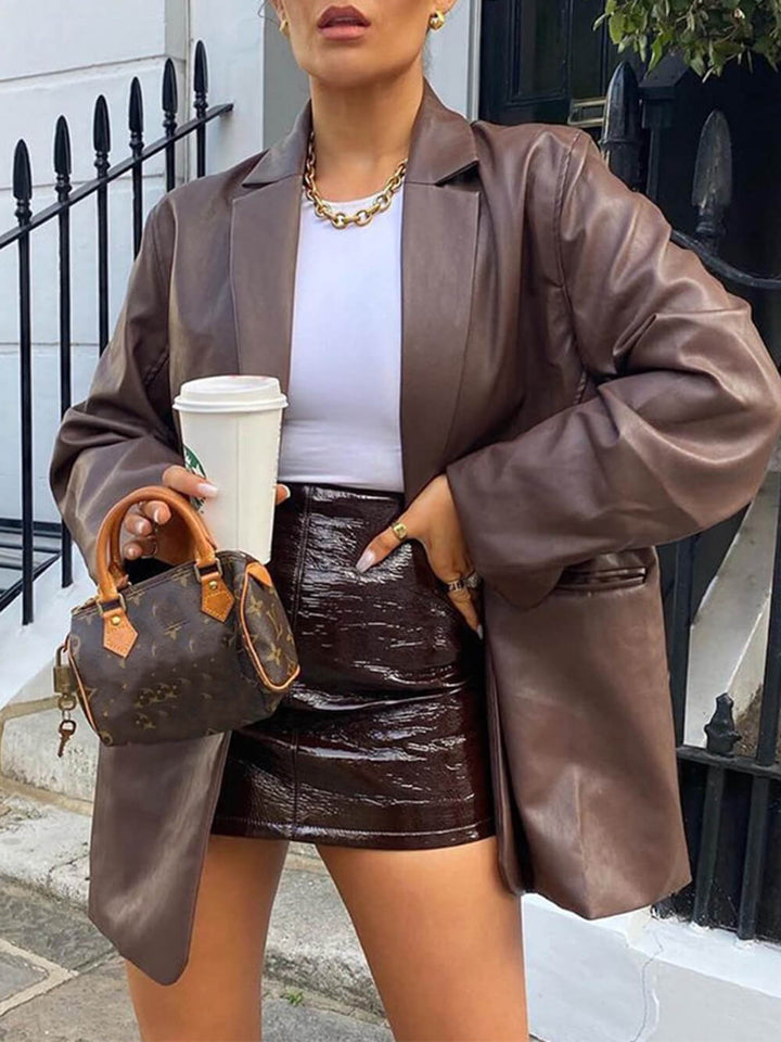 Chocolade oversized blazer