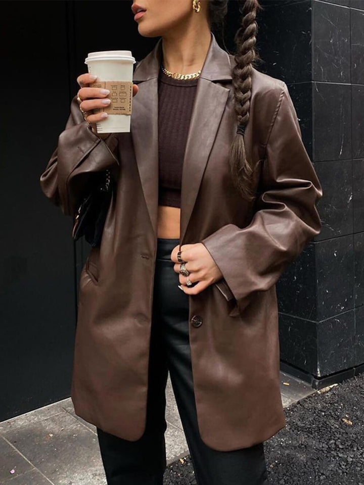 Chocolade oversized blazer