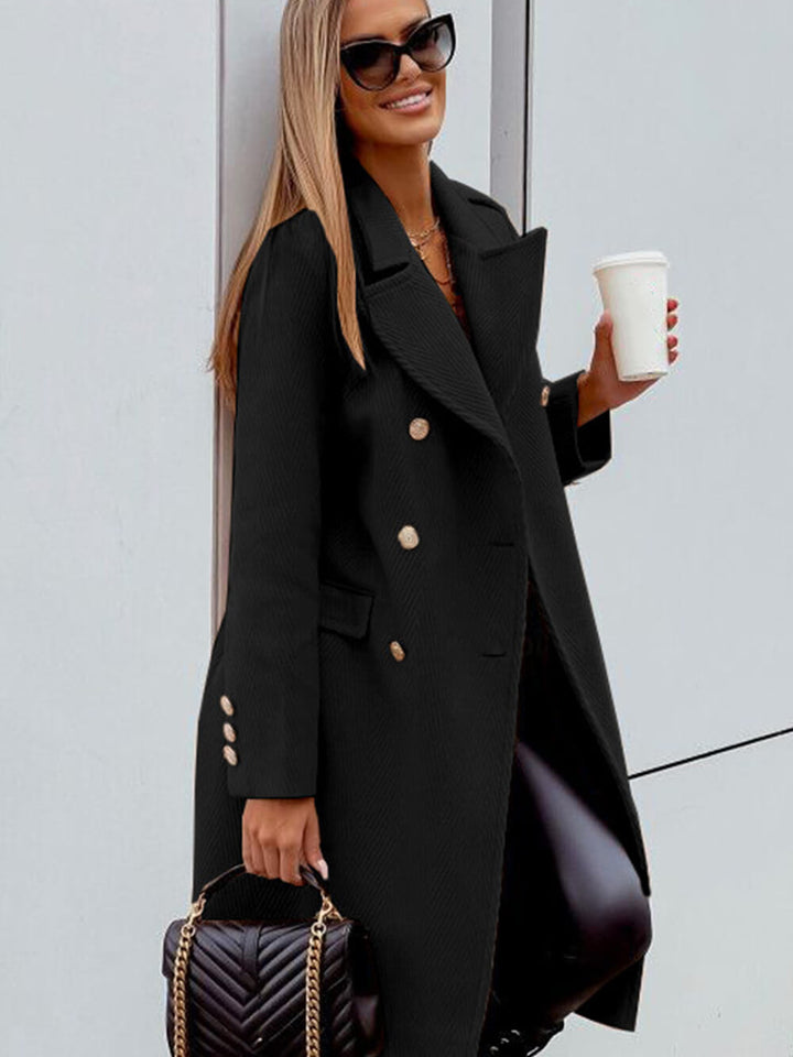 Solid Color Simple Mid-Length Coat