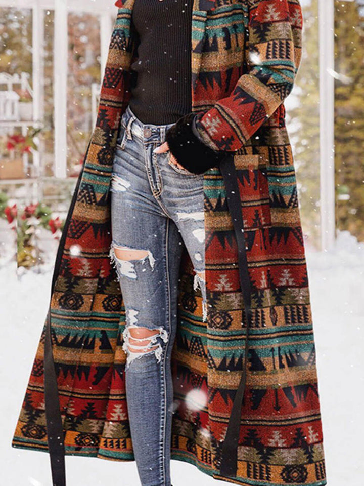 Lång Navajo Nordic Lapel Coat