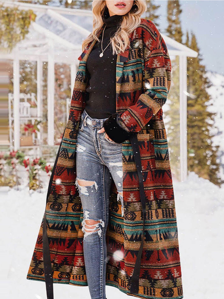 Lång Navajo Nordic Lapel Coat