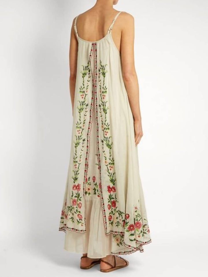 Round Neck Printed Swing Loose Long Dress