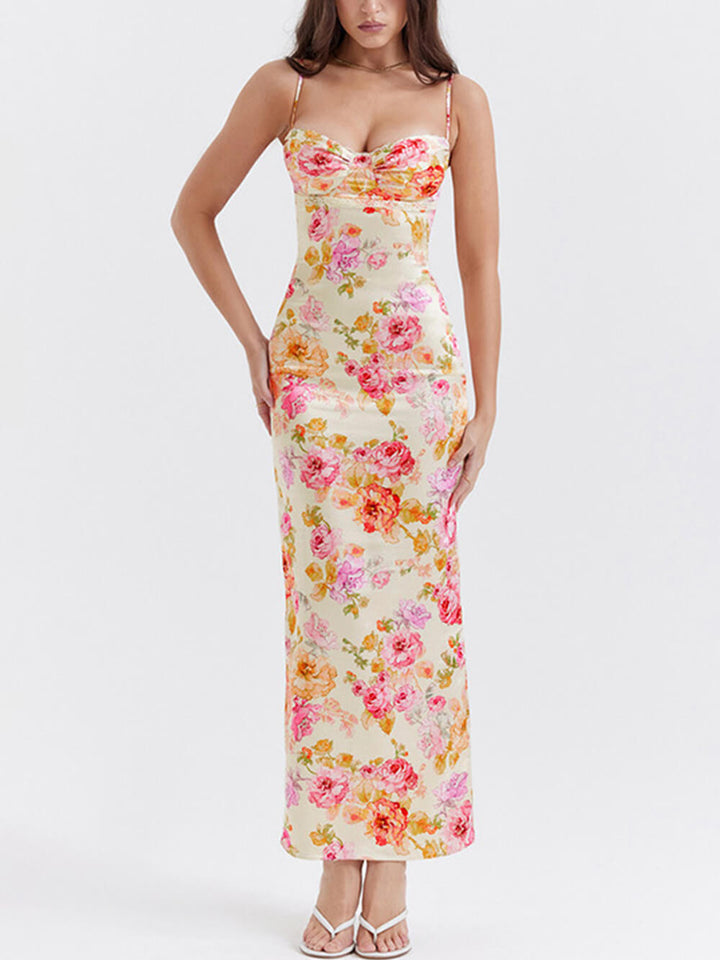 Vestido maxi sexy estampado