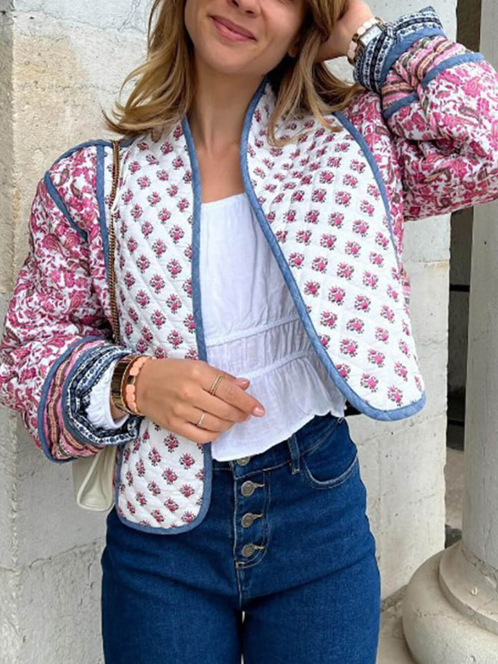 Reversibel gedréckt loose dënn Koteng Jacket