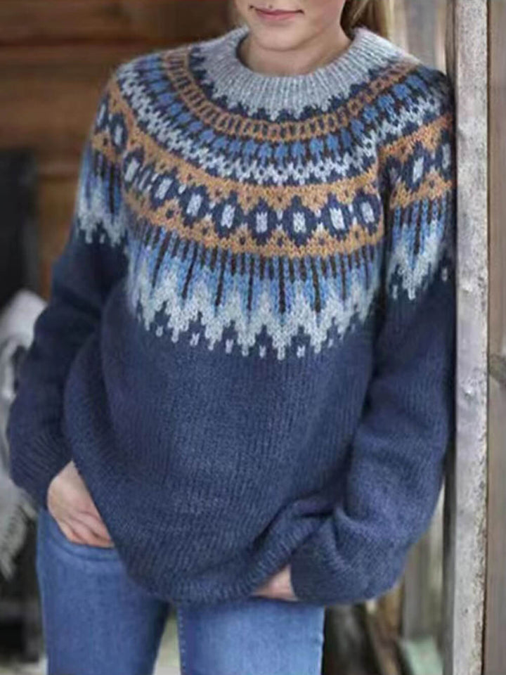 Pullover aus dickem Jacquard mit dicker Nadel