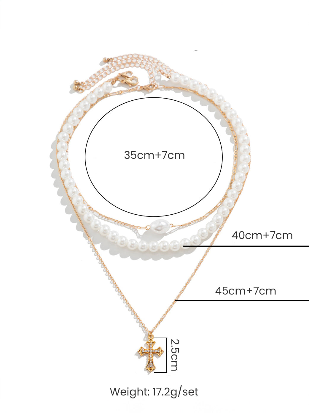 Vícevrstvý perlový náhrdelník