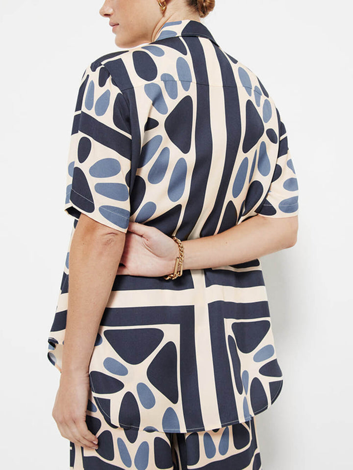 Zomervakantiestijl Unieke etnische print losse oversized blouse