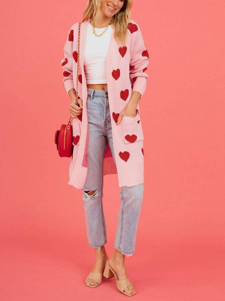 Cardigan in maglia a cuore