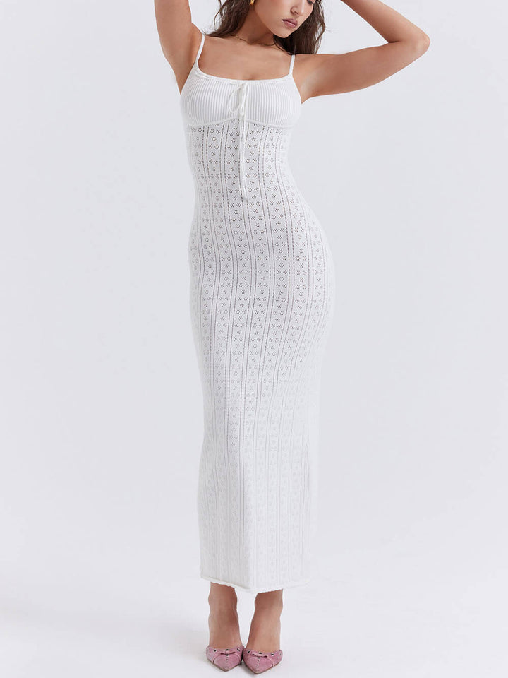 Robe longue en tricot blanche