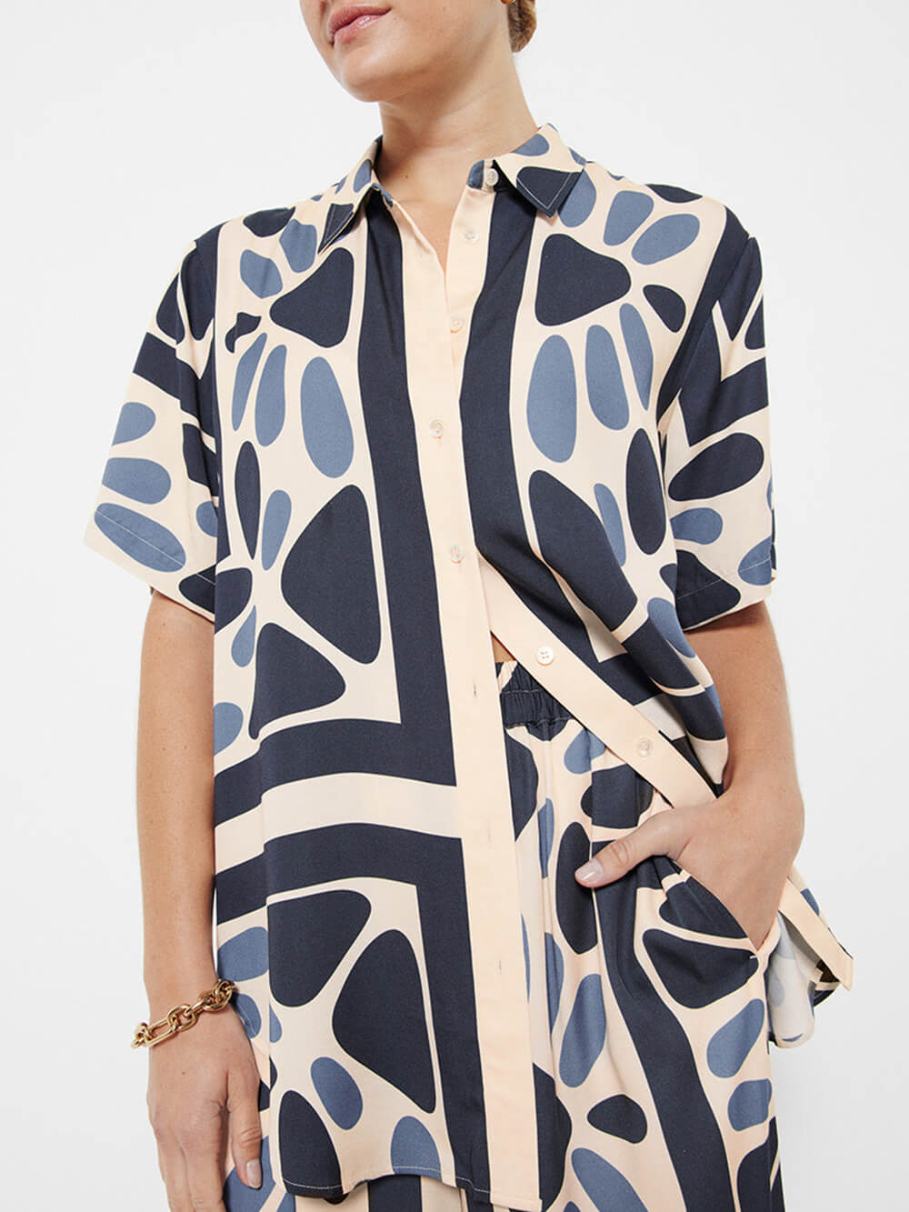 Zomervakantiestijl Unieke etnische print losse oversized blouse