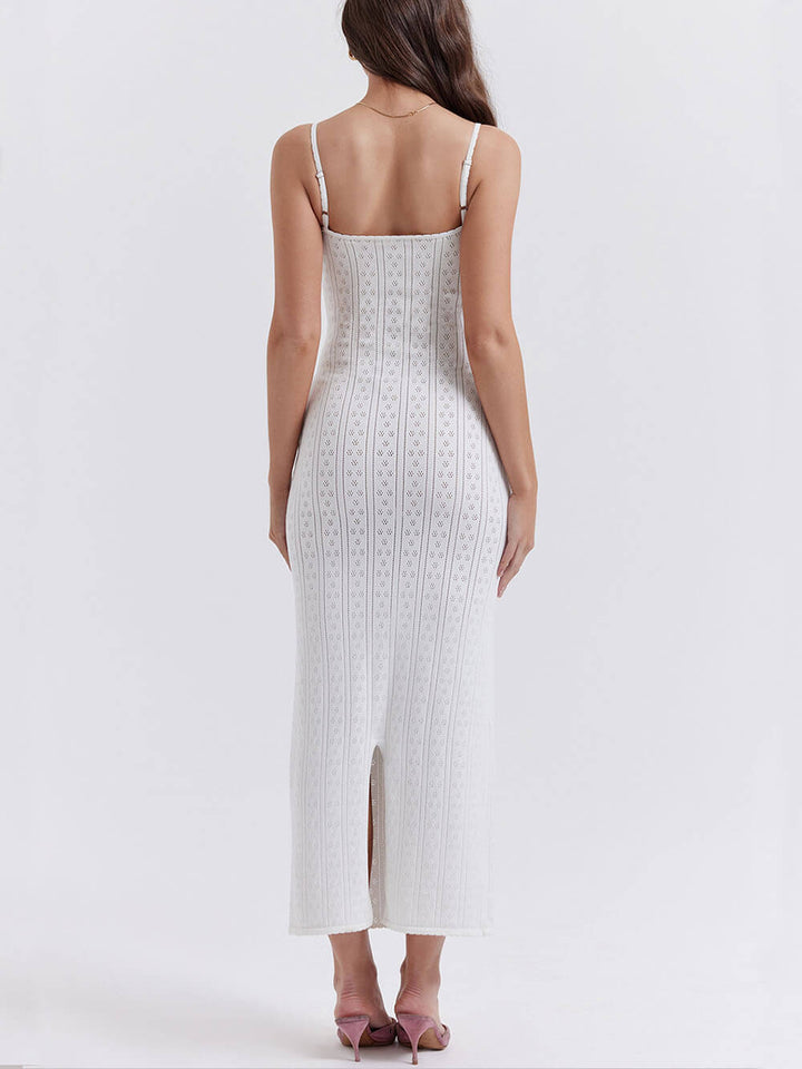 Robe longue en tricot blanche