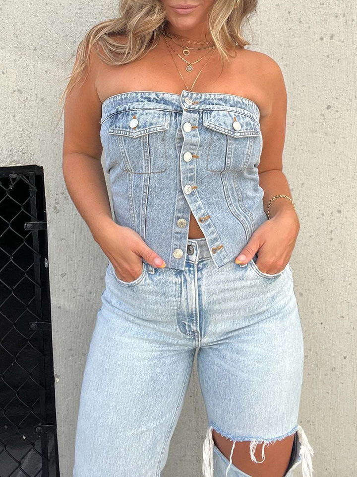 Brit Denim Corset Top