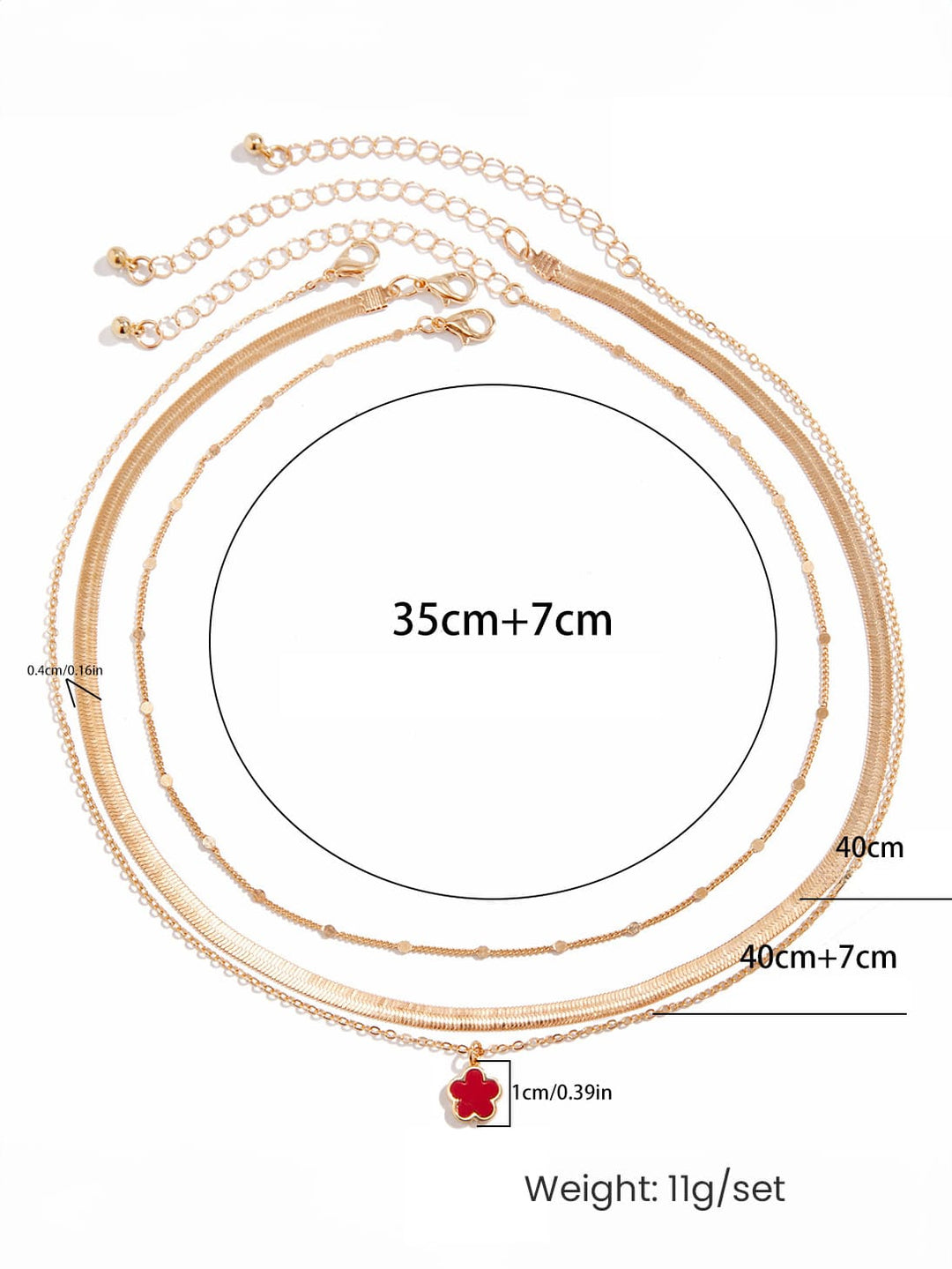 Collana a catena con serpente arcobaleno e trifoglio