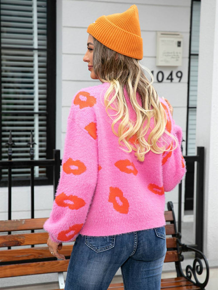Lips of Love Round Neck Pullover Pullover