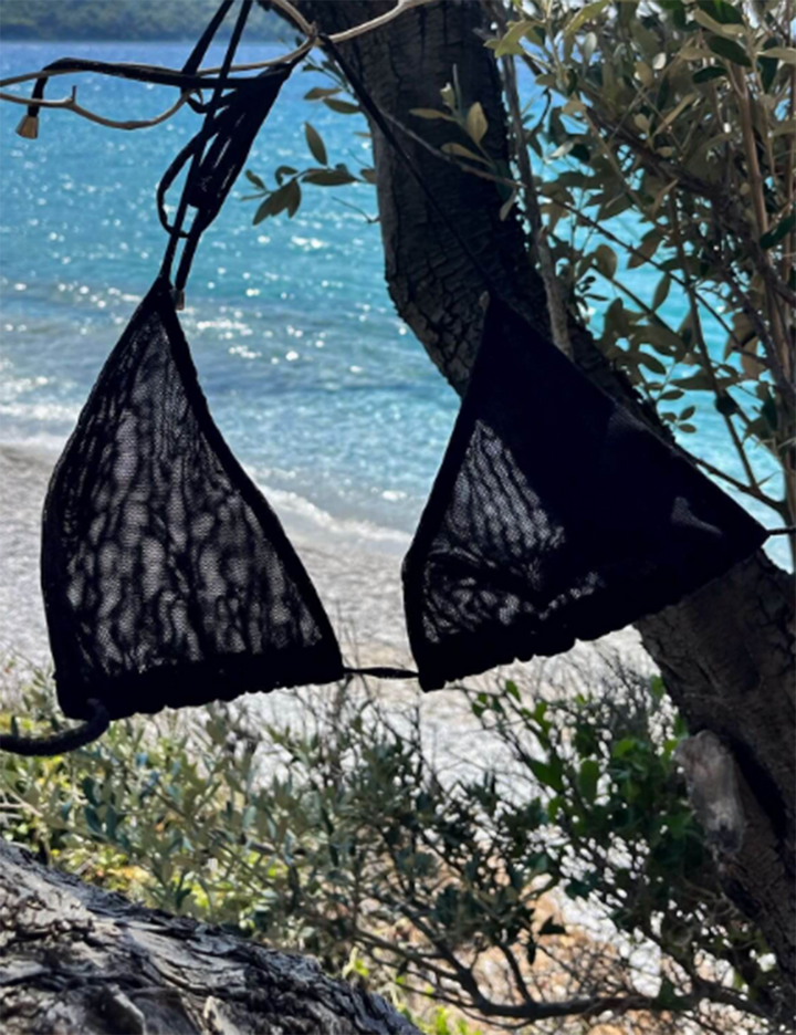 Átbarnított Kastani Halter Triangle bikini szett