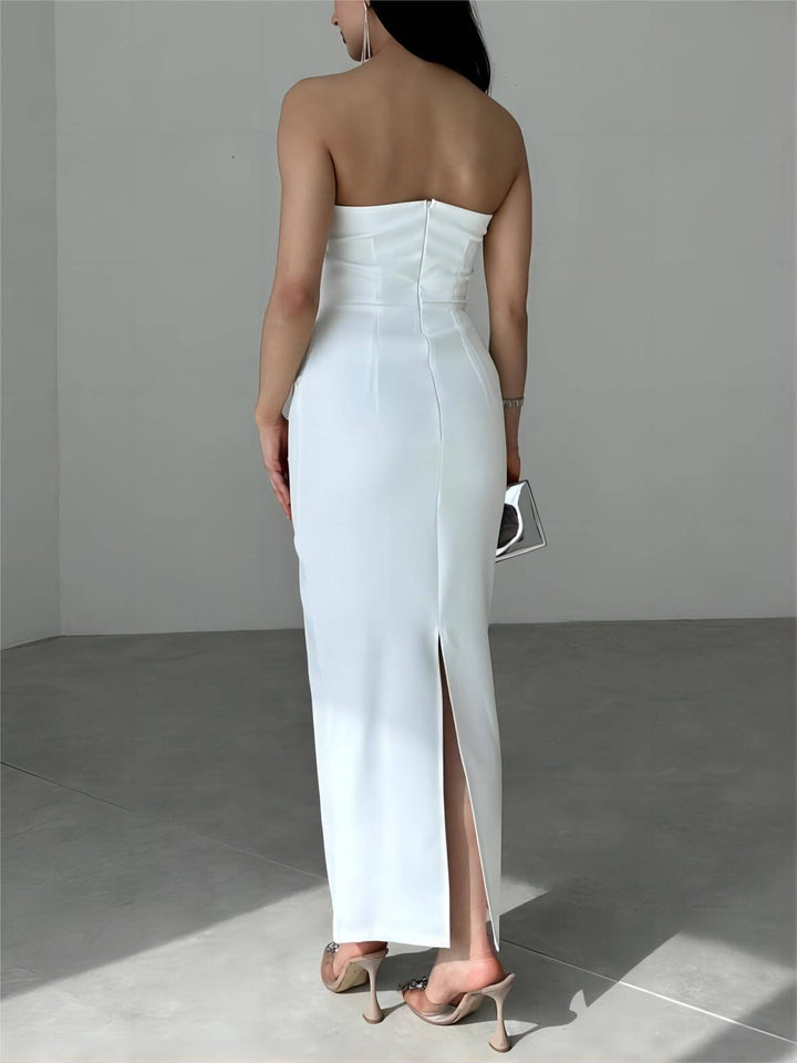 Strik strapless maxi-jurken