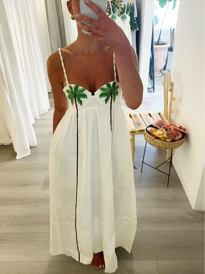Palm Oasis Slip Elbise