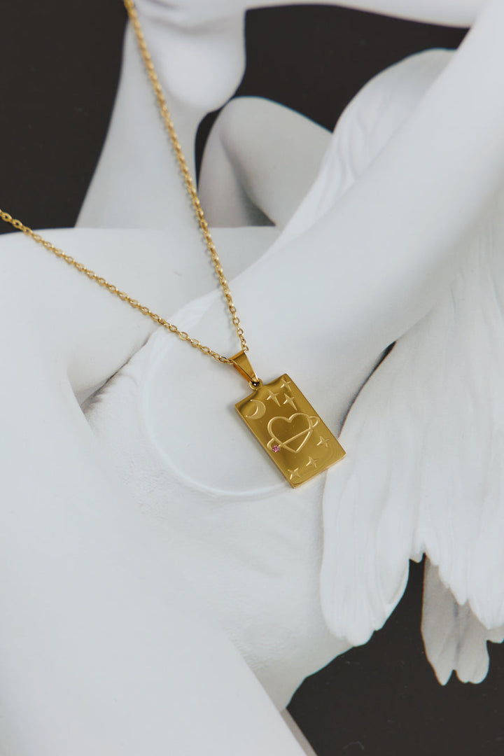 Collar Mi Corazón Latiendo Chapado en Oro 18K Oro