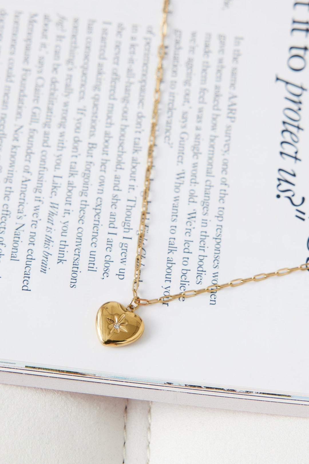 18K Gold Plated Starred Heart Necklace