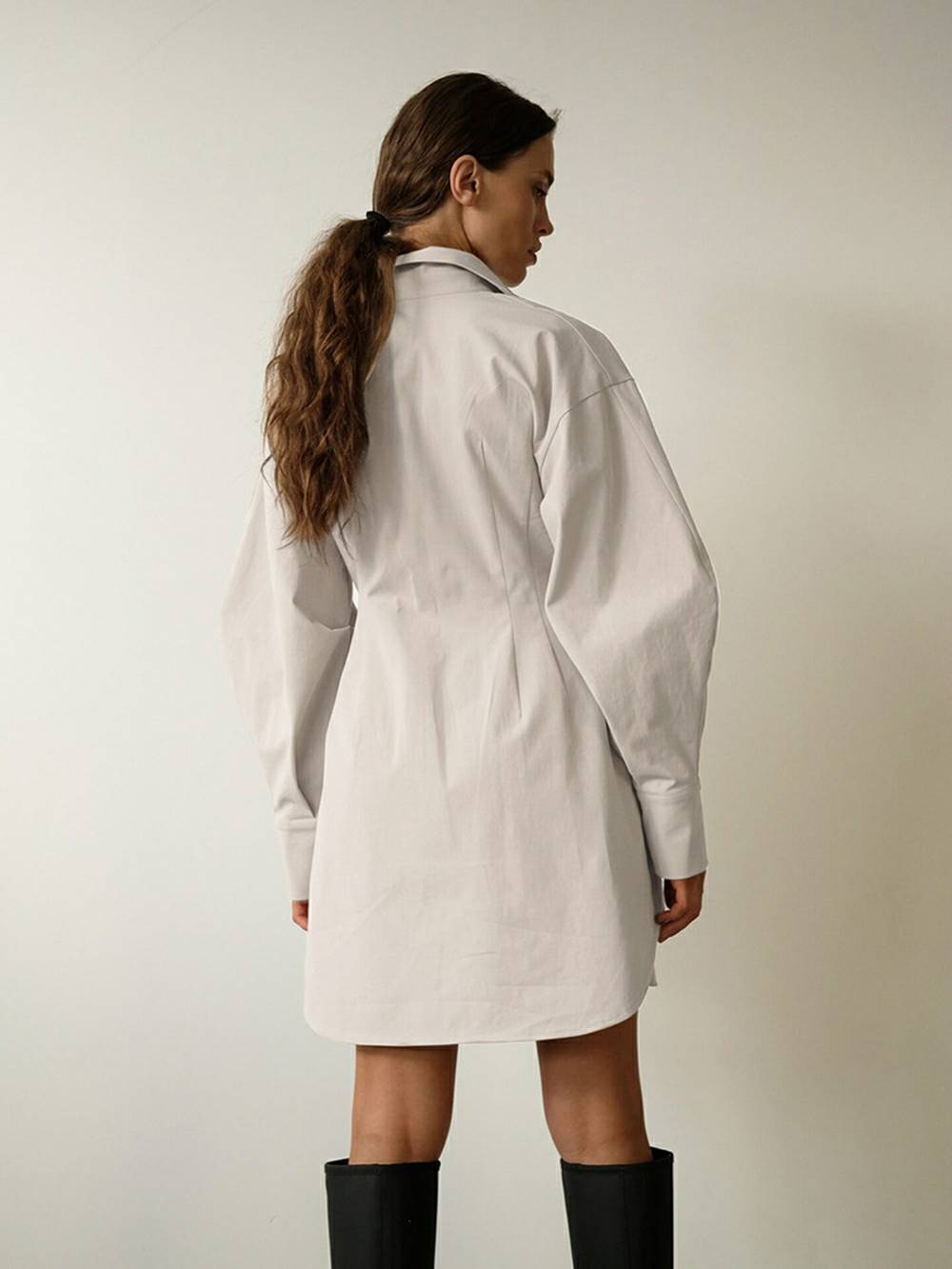 Casual Elegant Solid Patchwork Turndown Collar Shirt Dresses