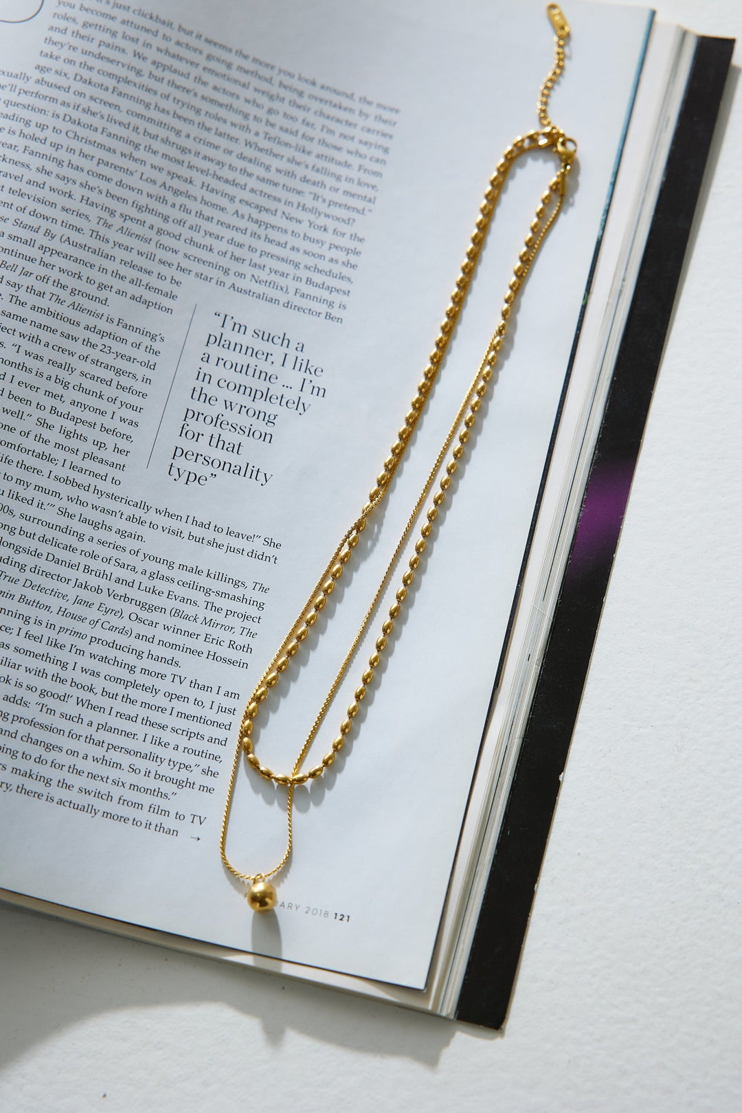 18 Karat vergoldete Halskette mit doppelter Lover-Kette Gold