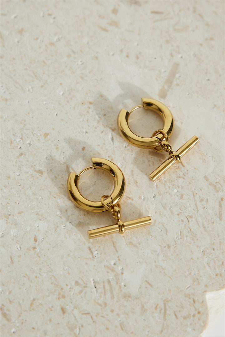 Pendientes Clásicos Bañados En Oro 18k Oro