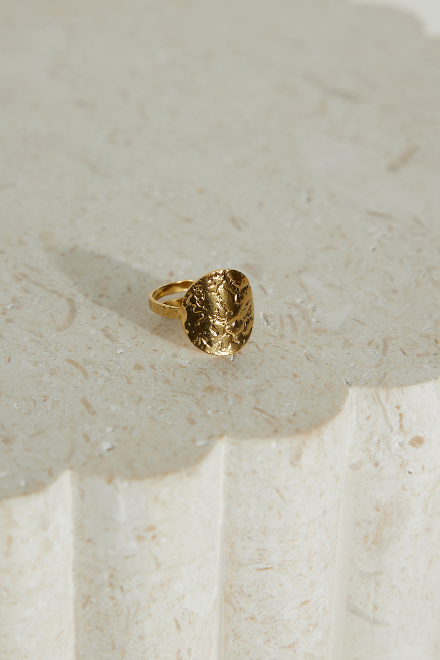 Anillo Luna Dorada Chapado En Oro 18k Oro