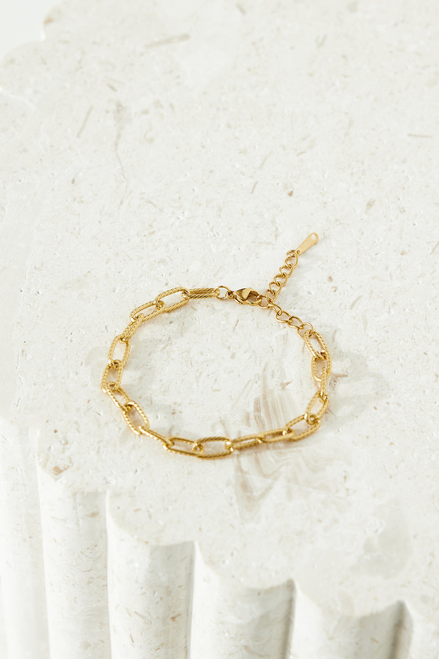 Pulsera De Cadena De Lujo Bañada En Oro De 18k Oro