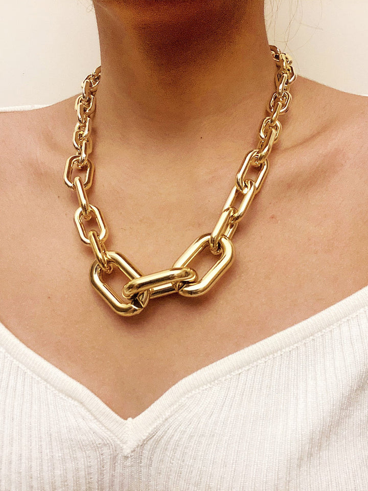 Collier chaîne avec trombone épais