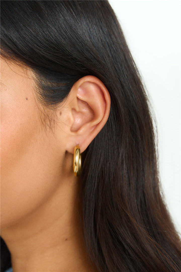 Επιχρυσωμένα 18 καράτια Power To Her Hoop Earrings Gold