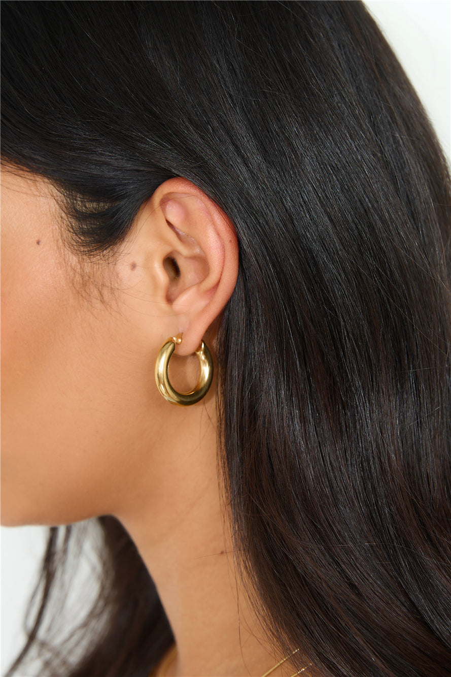 Επιχρυσωμένα 18 καράτια Power To Her Hoop Earrings Gold