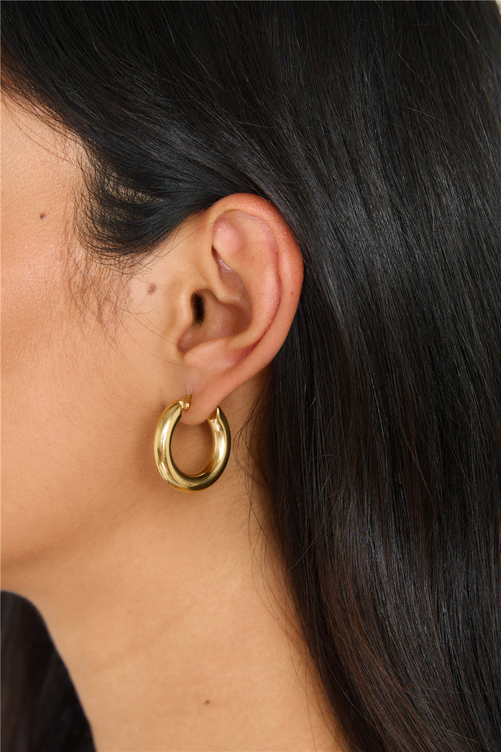 Επιχρυσωμένα 18 καράτια Power To Her Hoop Earrings Gold